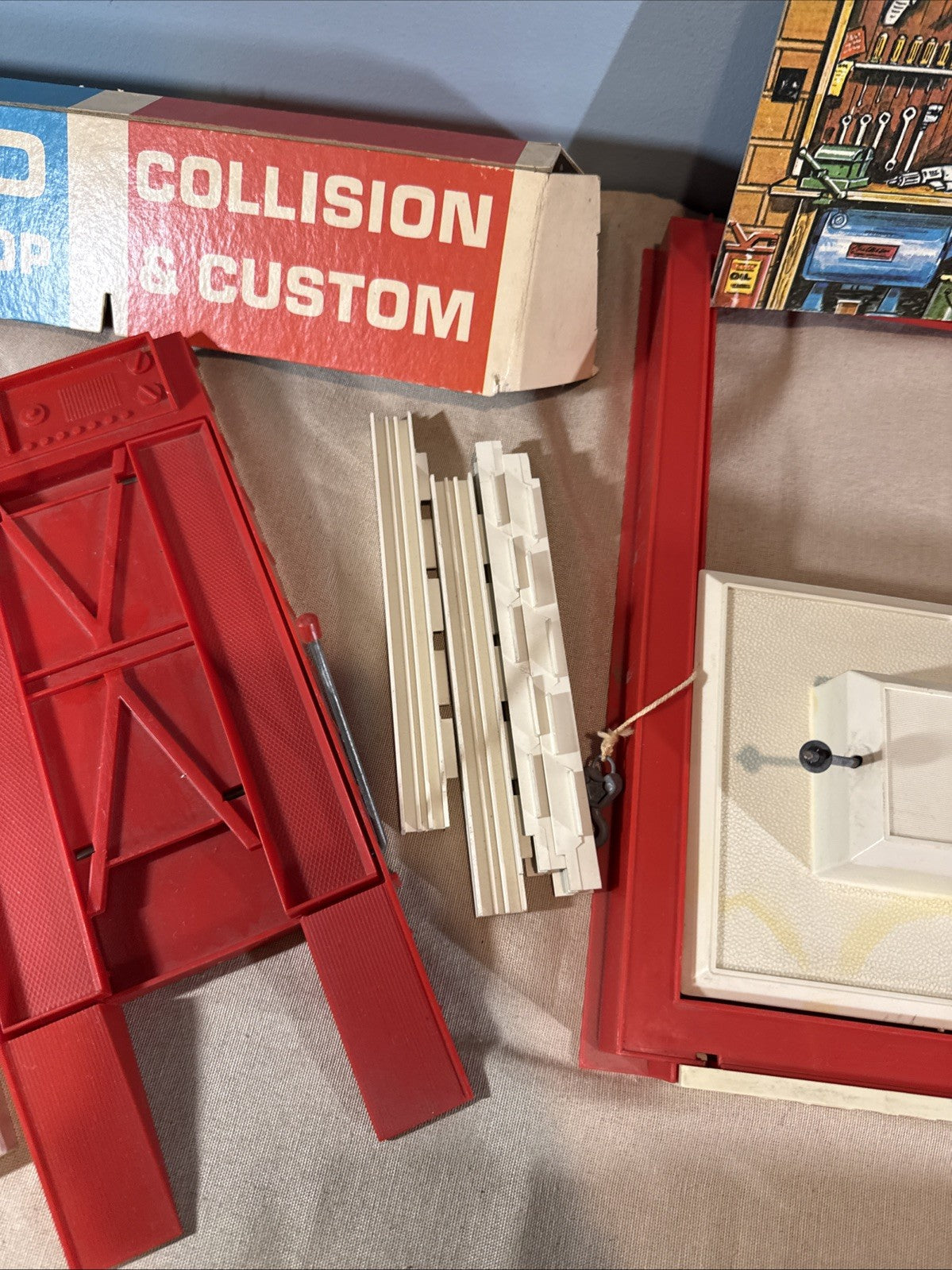 Vintage Topper Toys Johnny Service Gas Station Playset Car with Box Incomplete