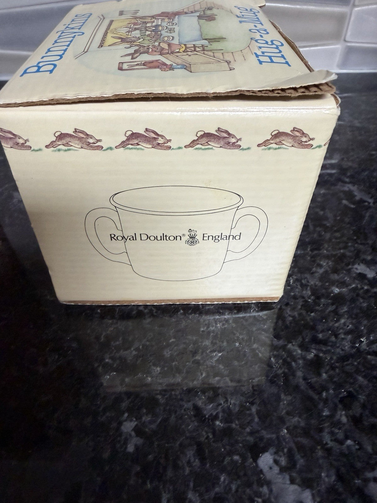 Vintage Royal Doulton Bunnykins Hug A Mug 2 Handle Child Cup Boxed England 3in