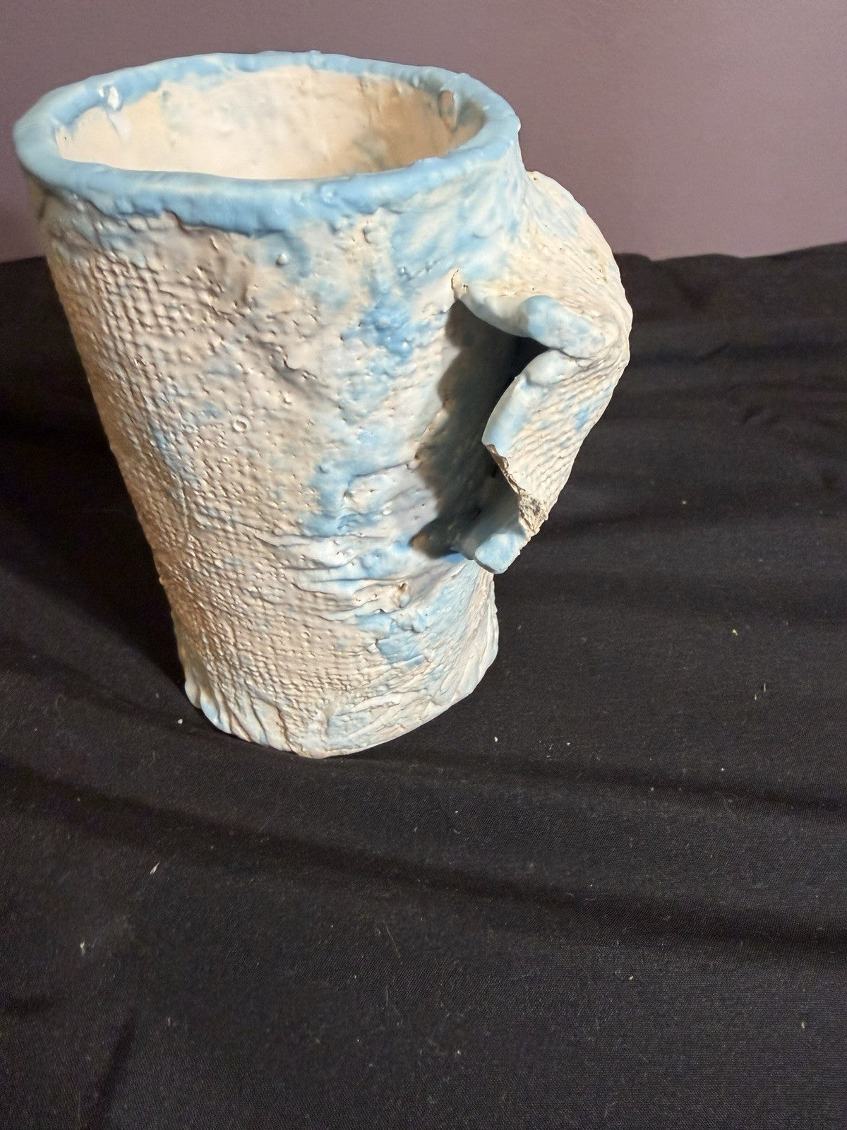 Handcrafted Ceramic Mugs Vases Set of 2 Blue Pink Decorative Cups 5"