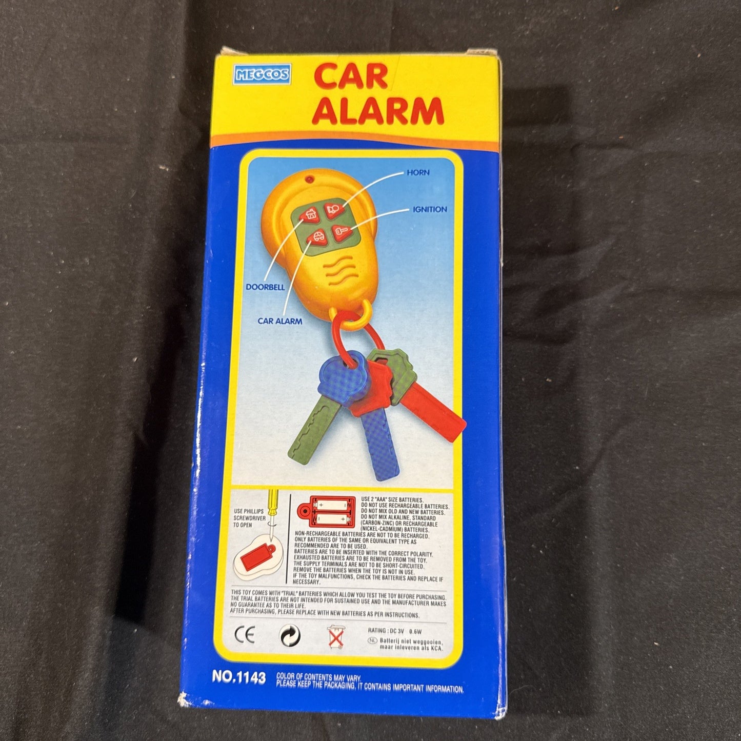 Megcos Toy Car Alarm New In Box Vintage Toy