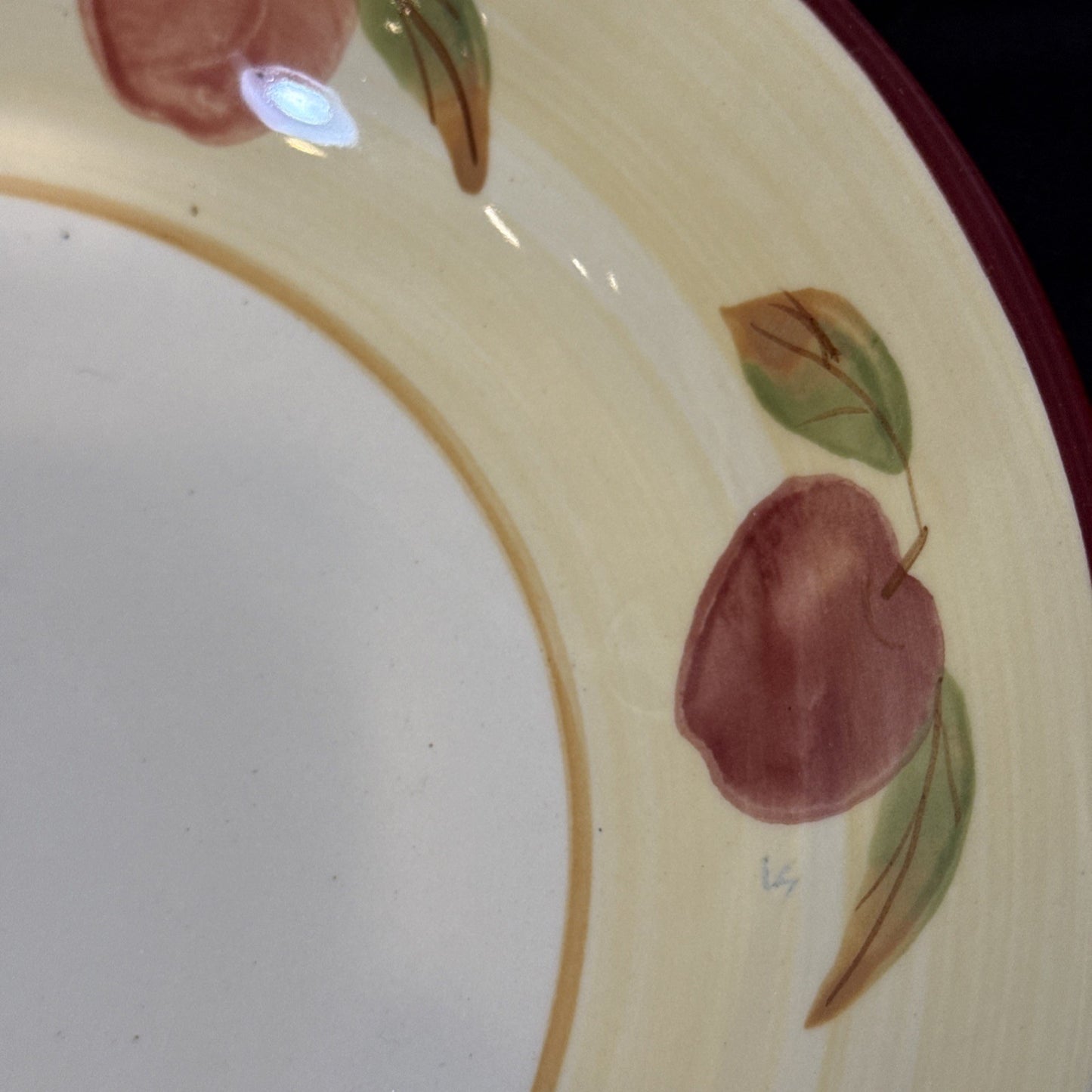 Hartstone Pottery Lot 13” Pasta Serving Bowl And Side Plate Apple Design