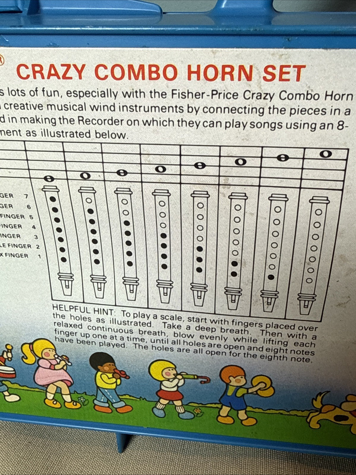 Vintage Fisher Price 1984 Crazy Combo Horn Set #604 Muscial Instrument COMPLETE
