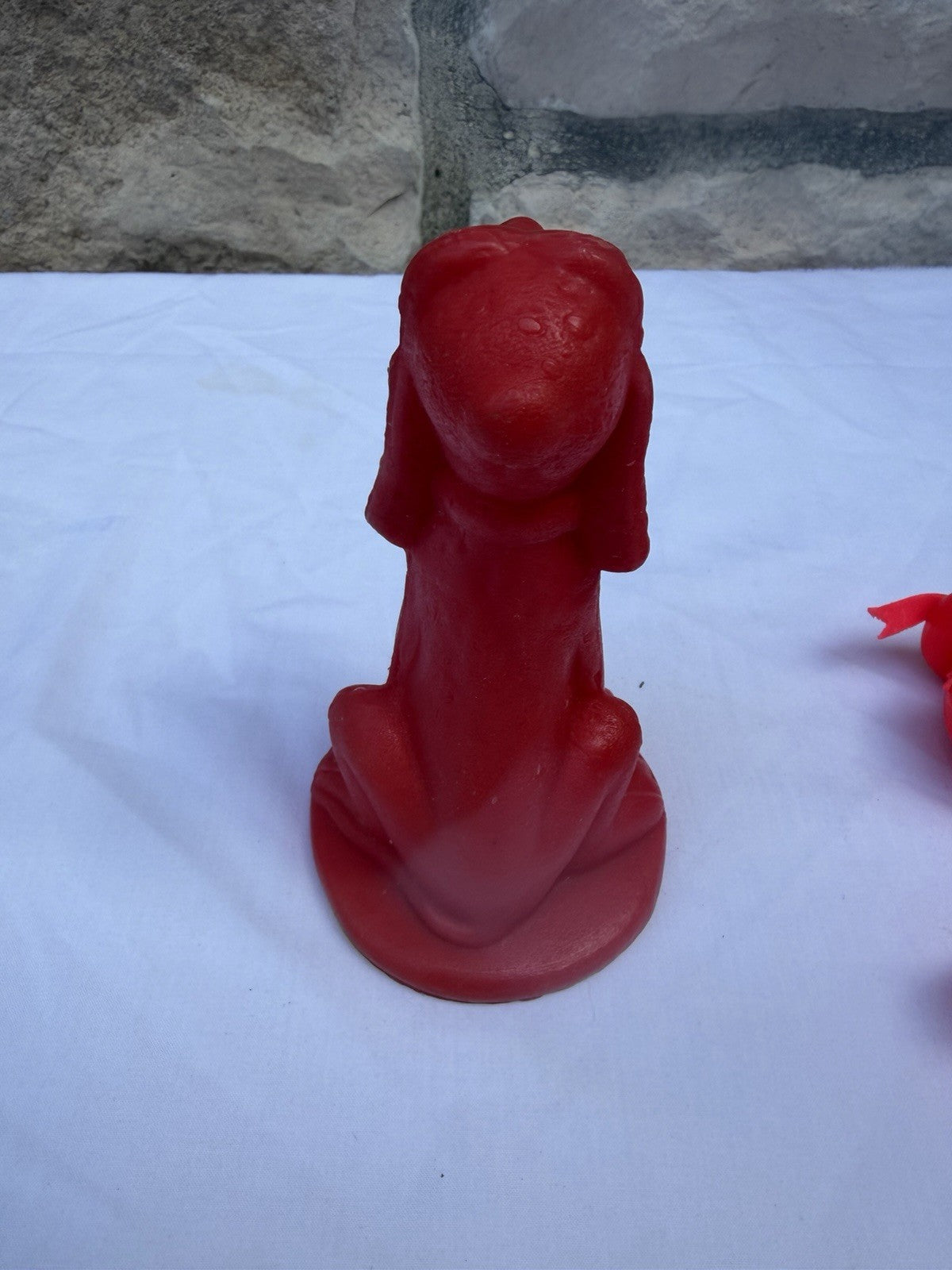 Vintage 1971 Disney Mold A Rama Pluto Figure Red Plastic Marx Donald Duck Mold