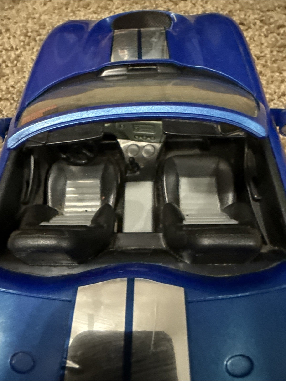 2001 New Ray Shelby Series 1 Diecast Sports Car Blue 132 Scale