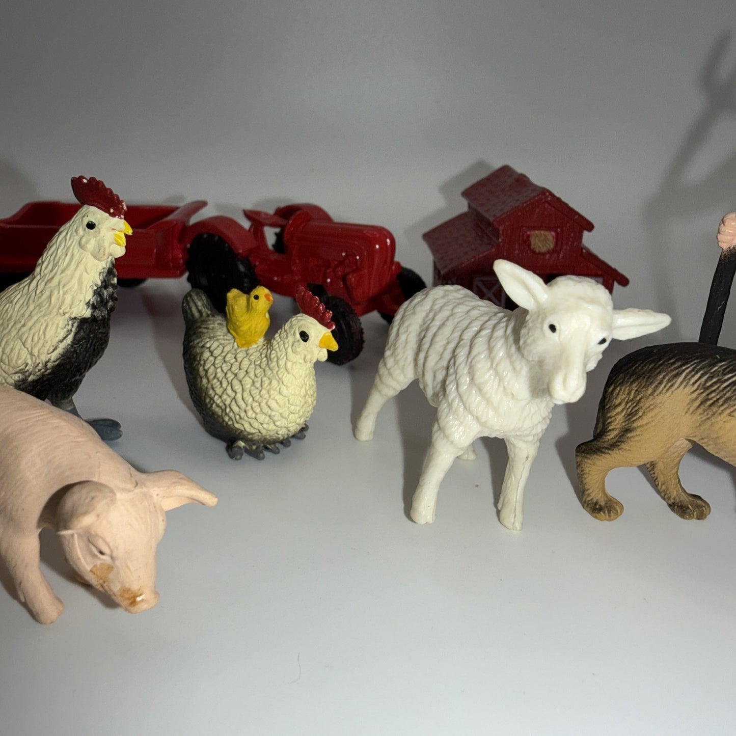 Vintage Safari Ltd 1998 Farm Tractor Barn Animal Figures Lot 11 Pieces
