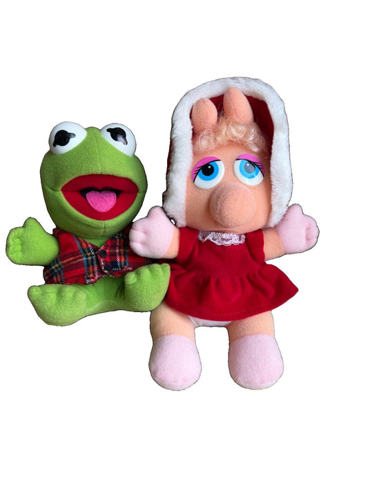 1987 Muppet Babies Kermit Miss Piggy Plush Set Simon Marketing Vintage Tags