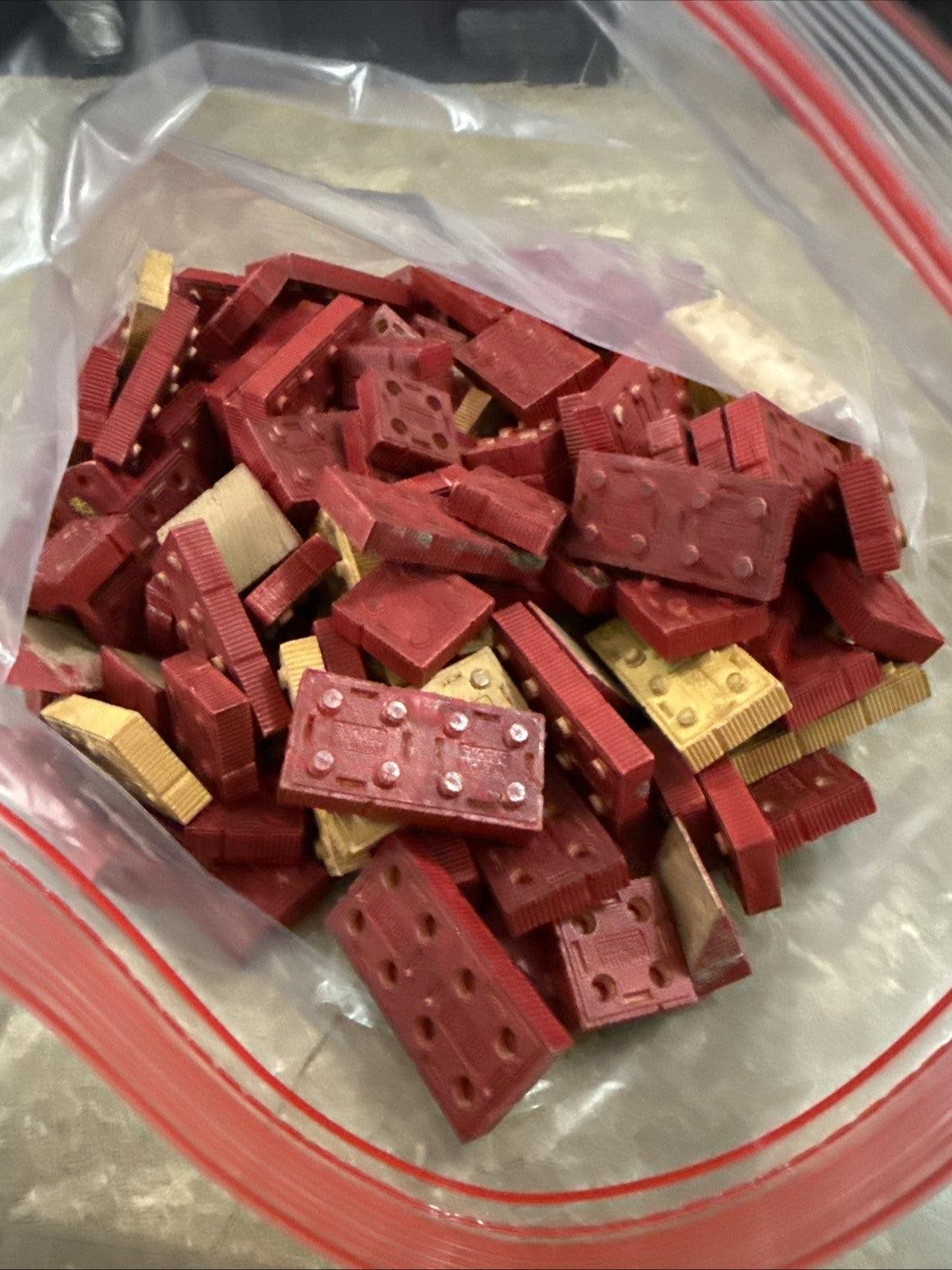 Halsam American Bricks Wood Blocks Vintage 1940s Building Set almost 3lbs