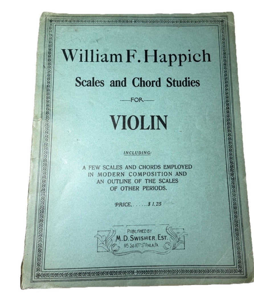 Vintage Violin Sheet Music Scales Chord Studies Happich 1918 1935