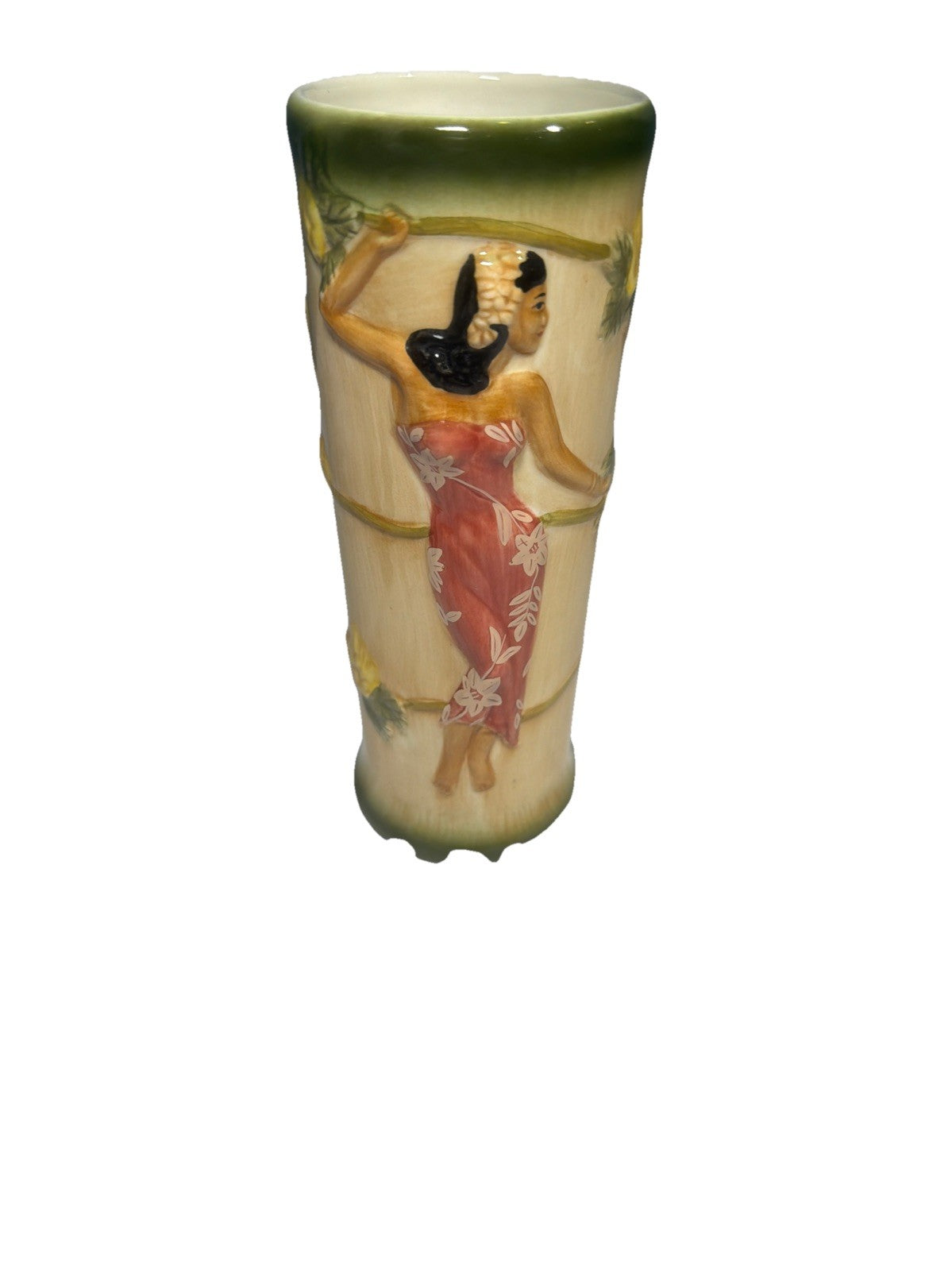 Tommy Bahama 2002 Kimono Lady Tiki Mug Vase Hawaiian Hula Ceramic