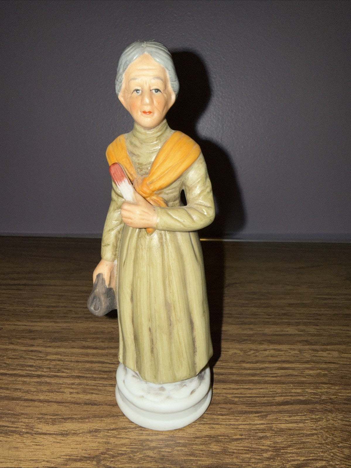 Vintage Frankel Ceramic Figurines Old Couple Hand Painted Pair Woman Man 7"