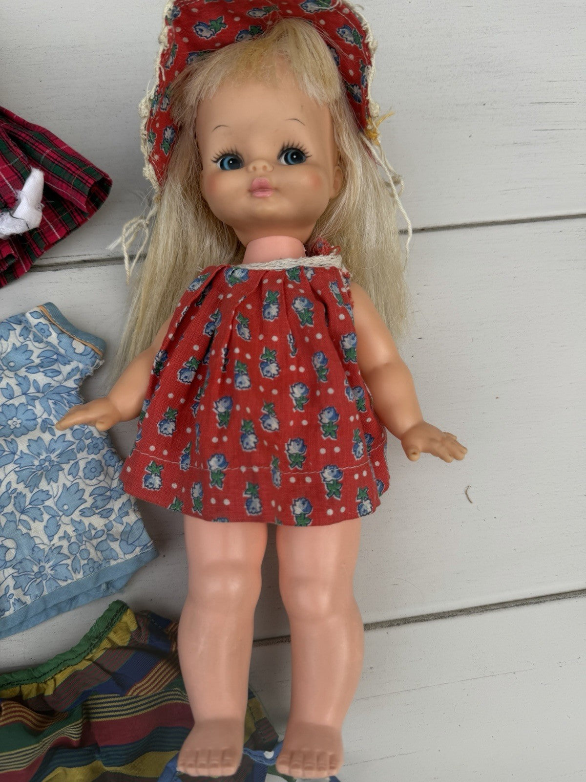 Vintage 1969 Horseman Doll  Pink Doll Steamer Trunk and Vintage Doll Clothes