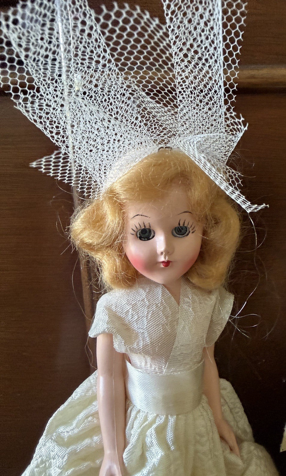 Vintage Sleepy Eye Blonde Fashion Dolls Lot 3 Bride Party Dress Feathers Dolls