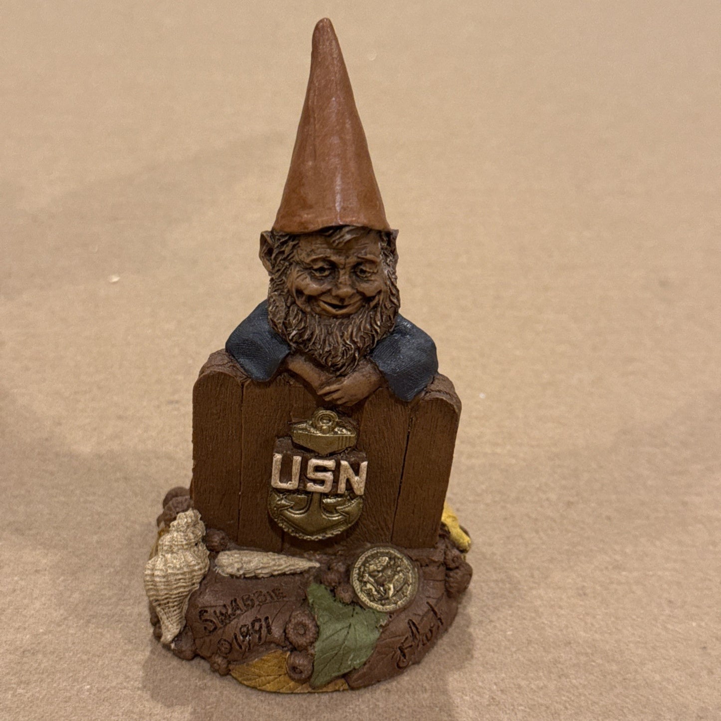 Lot of 2 Tom Clark Vintage Gnomes, 1990 Dr. Fell Good and 1991 USN, Figurines
