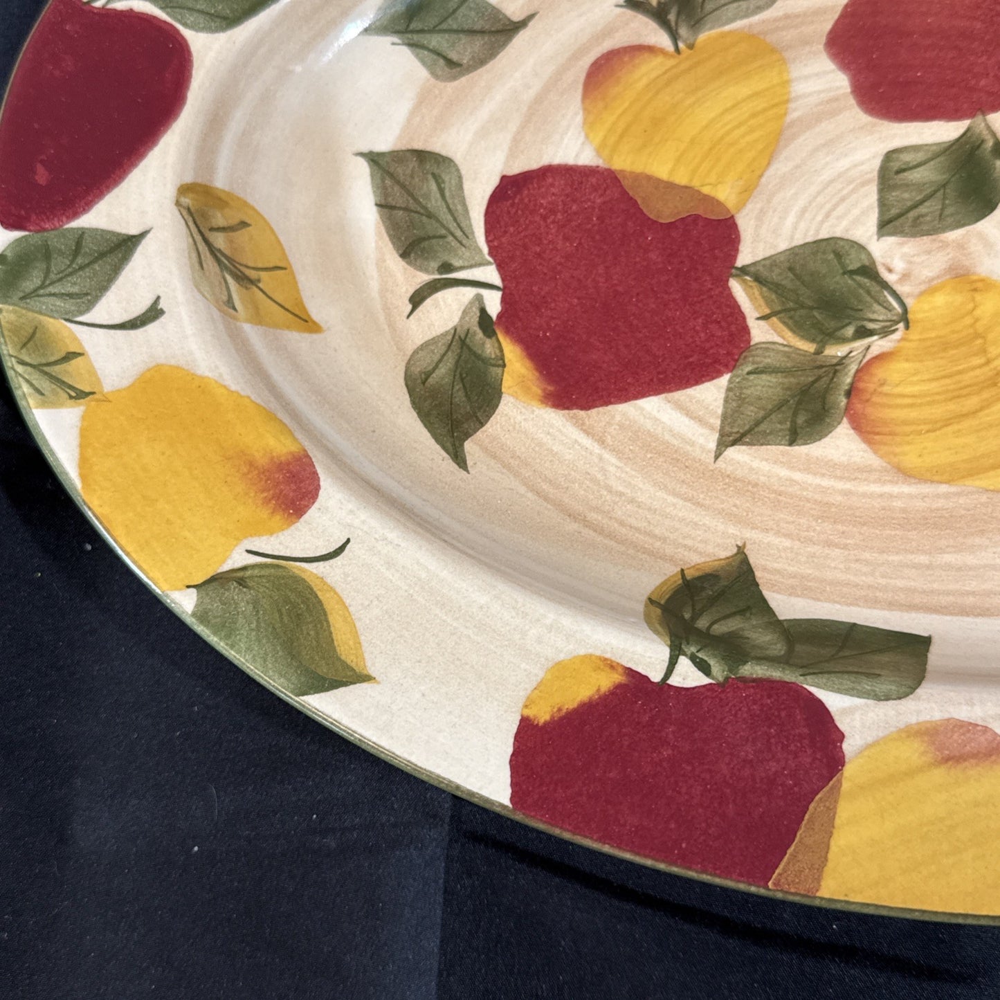 Chaparral Pottery Oval Serving Platter Red Yellow Apples 15x10.5