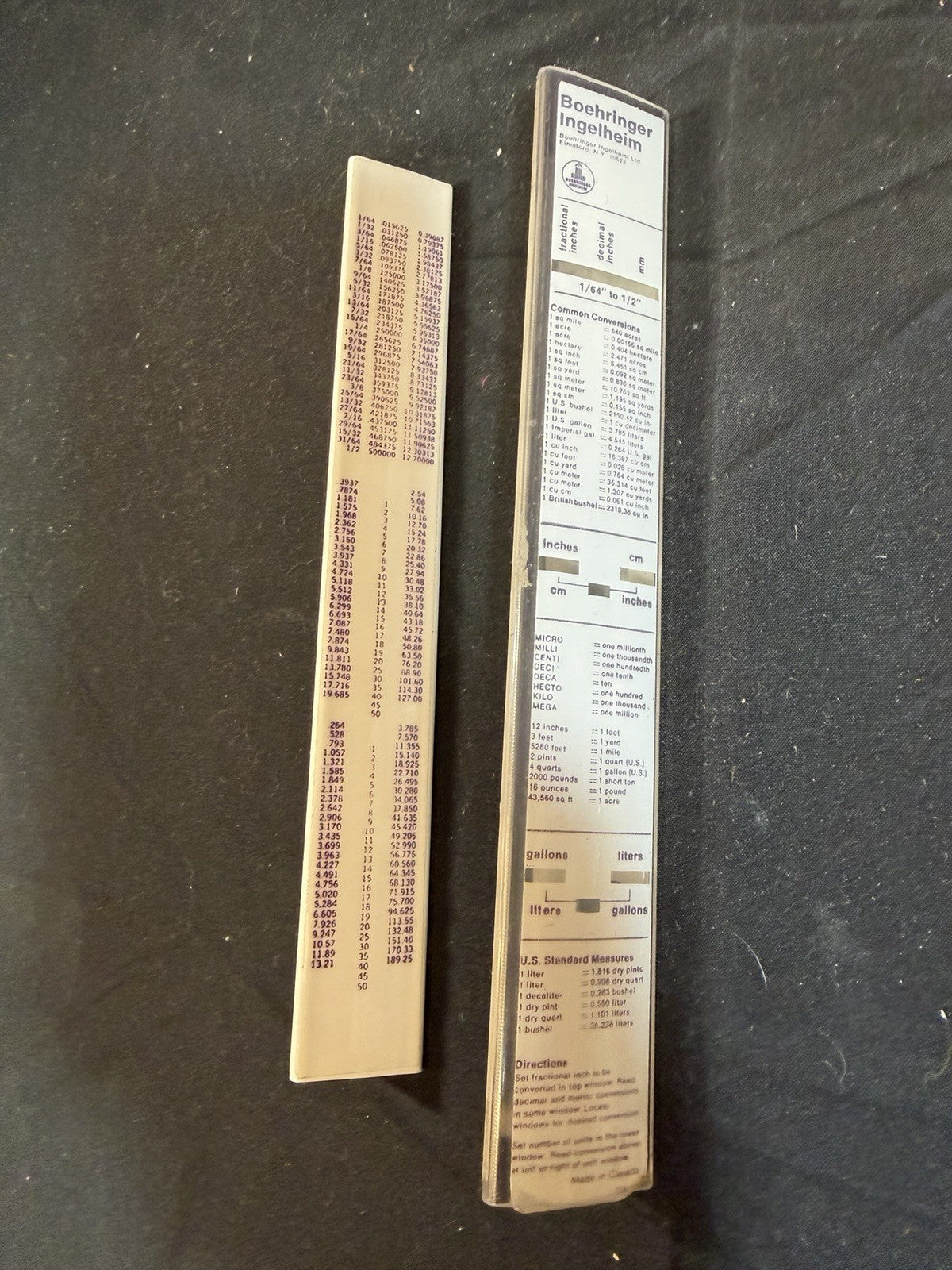 Vintage Catapres Sliding Chart Triangular Card Length Area Calculations