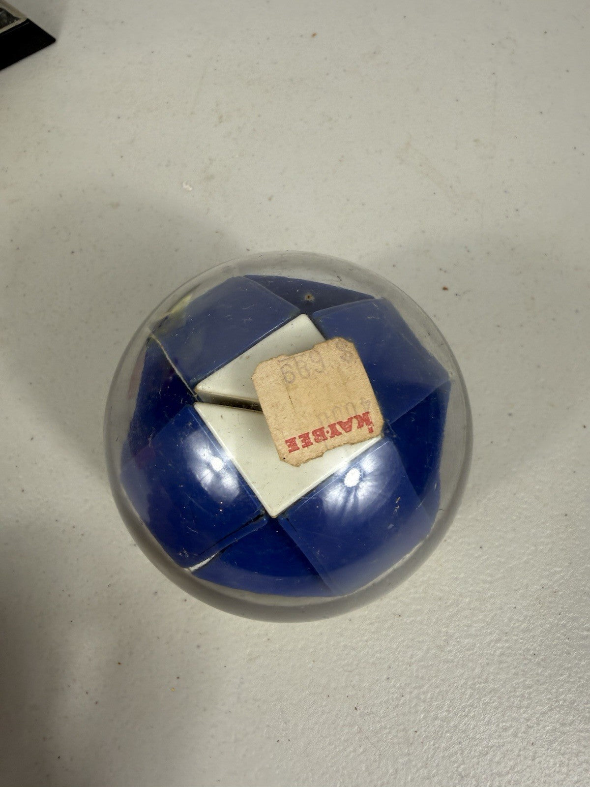 Vintage Rubiks Snake Puzzle Blue White Original Dome Case 1980s