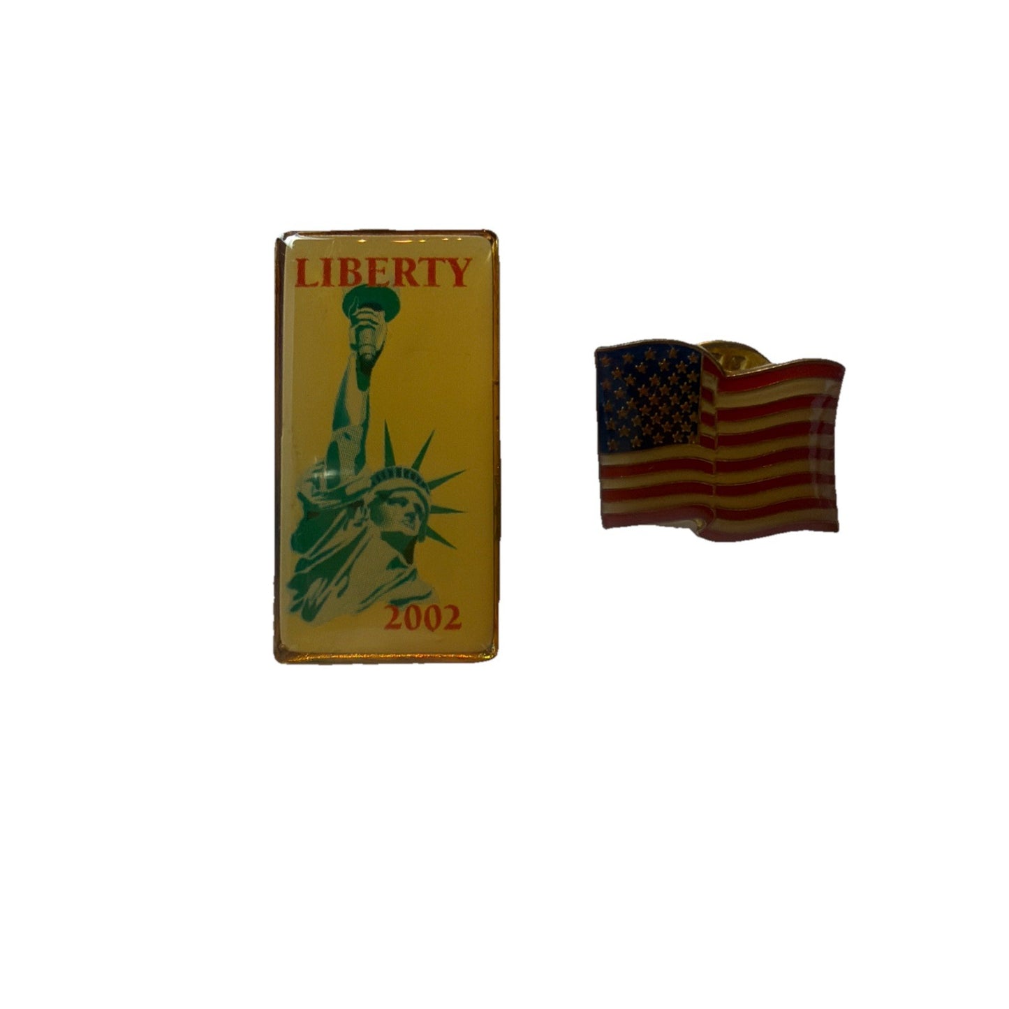 Vintage Patriotic Lapel Pin Lot American Flag Keychain Liberty 2002 Victory Pin