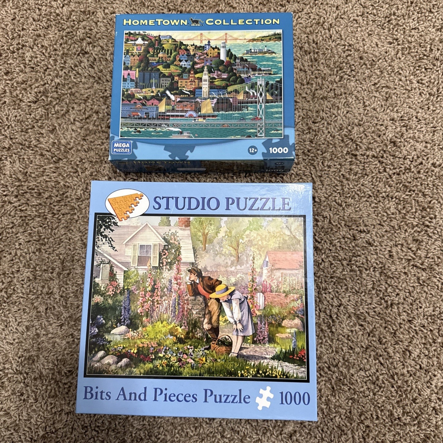 Lot Of 2 1000 Piece Puzzles Hometown Port Of San Francisco The Garden
