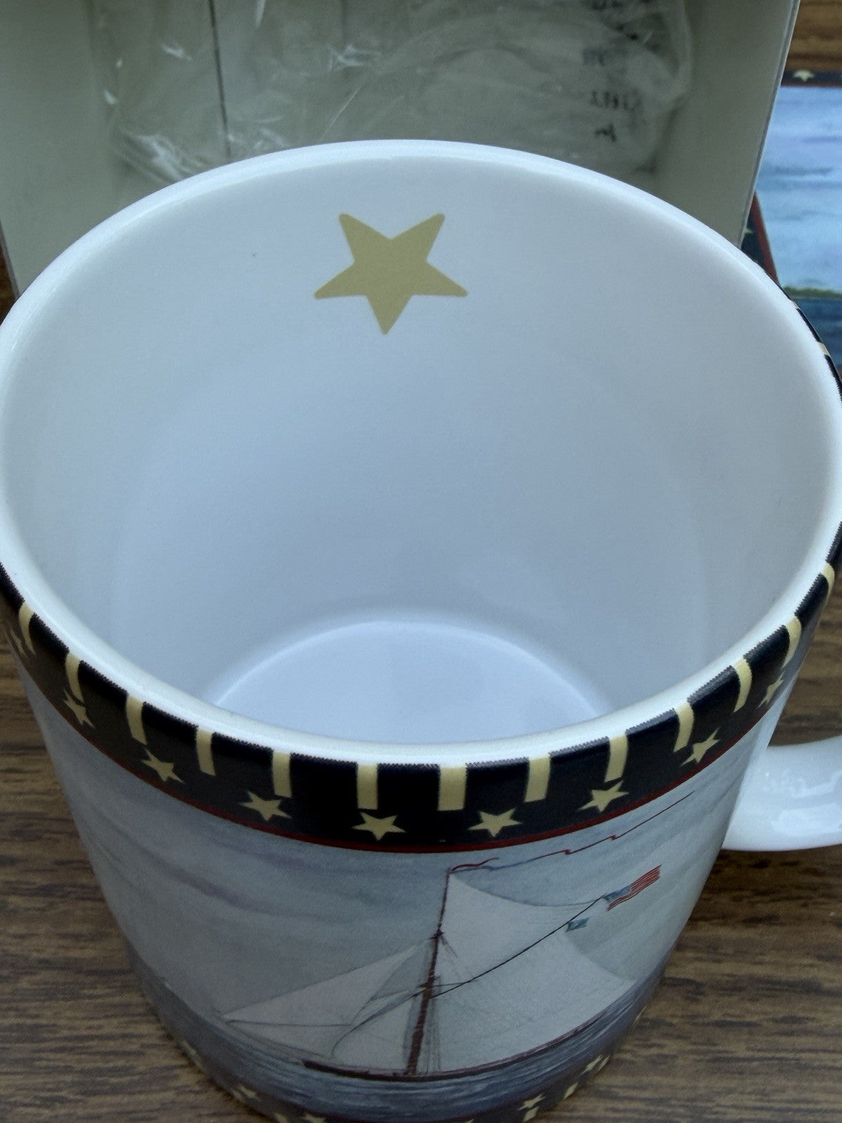 Lang Ellen Stouffer Set Sail Ceramic Mug Boxed Nautical Coffee Cup 2005 New
