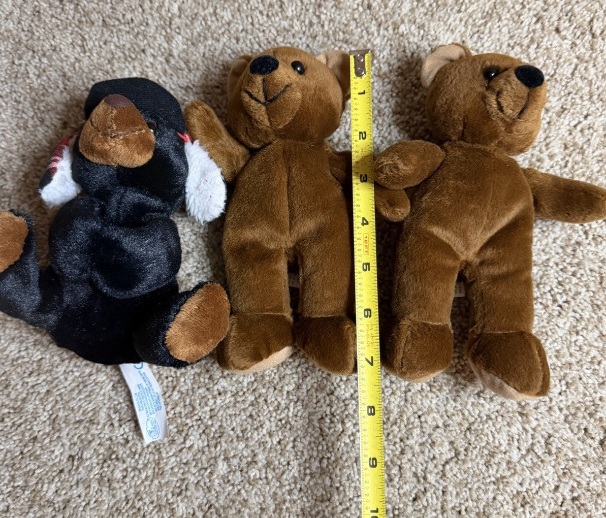 Plush Animals Lot 6 Bear Giraffe Cow Pig Kellytoy Wishpets Animal Alley Stuffed