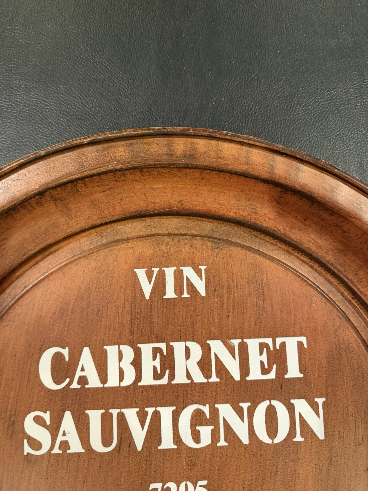 Vin Cabernet Sauvignon Wine Barrel Head Wall Decor Metal Plaque 16" Round