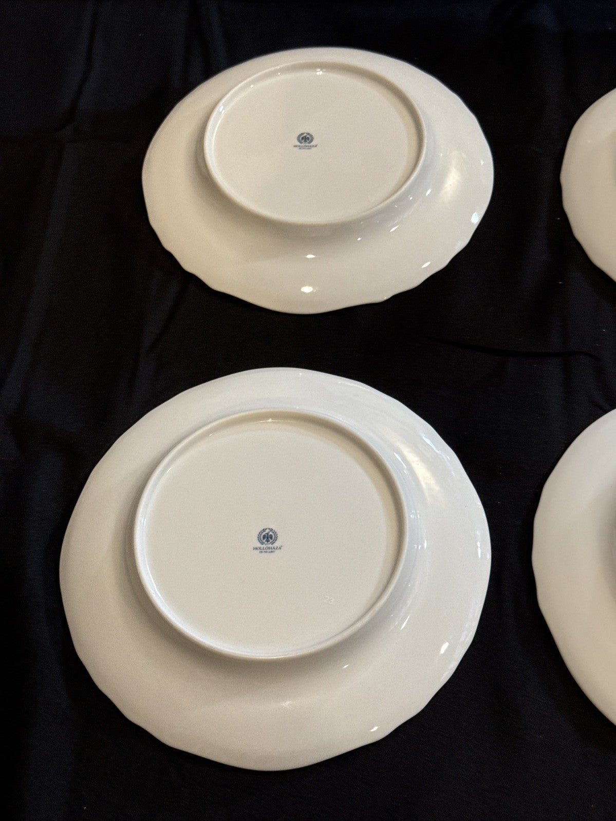 Hollóházi Henriett Pattern Cake Plate Set of 6 w/Matching Serving Tray Hungary