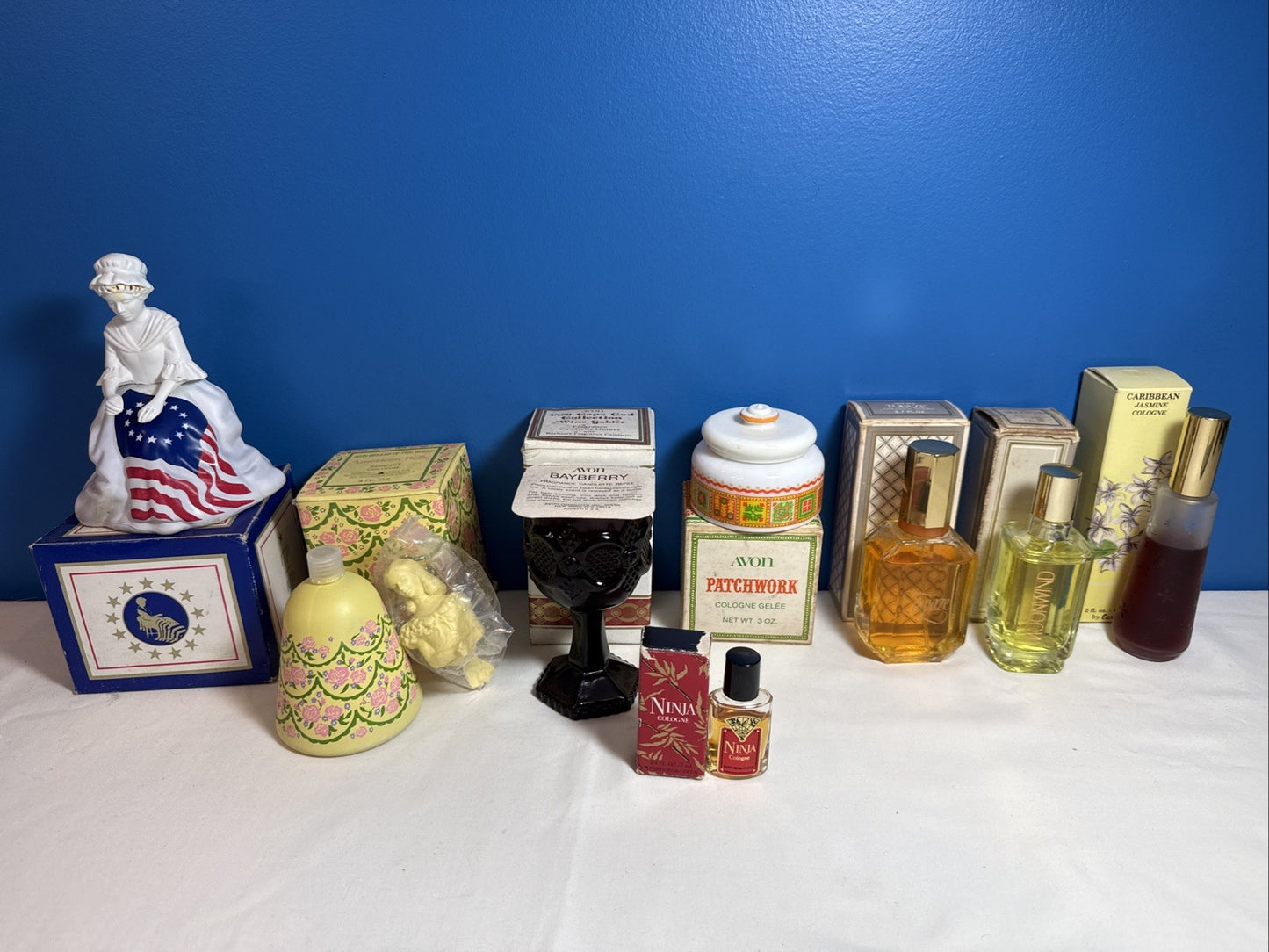 Vintage Fragrance Cologne Lot of 8 Avon Decanters Cape Cod Caribe Parfums