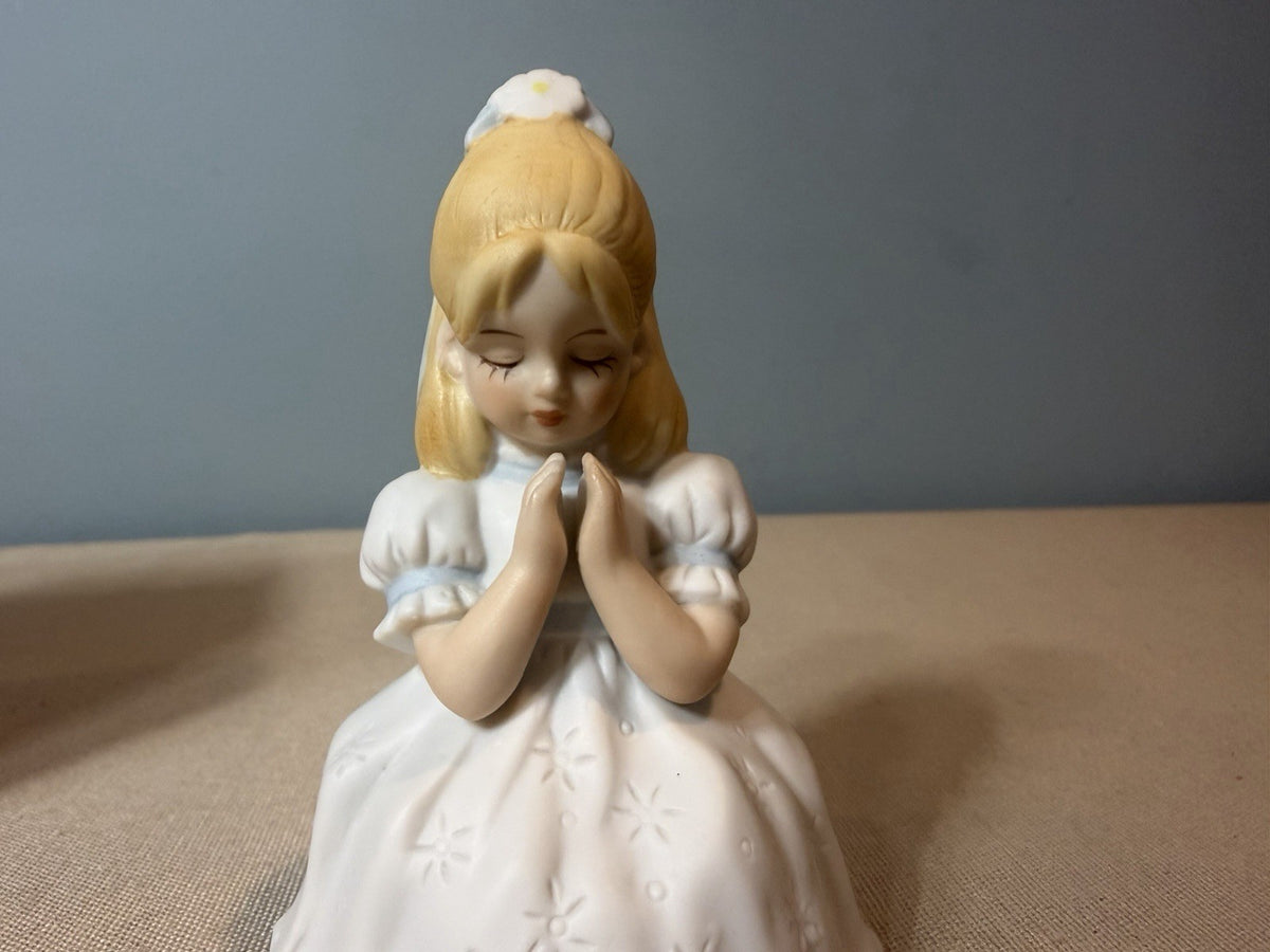 Vintage 1987 Enesco My First Communion Praying Girl Ceramic Figurine With Box