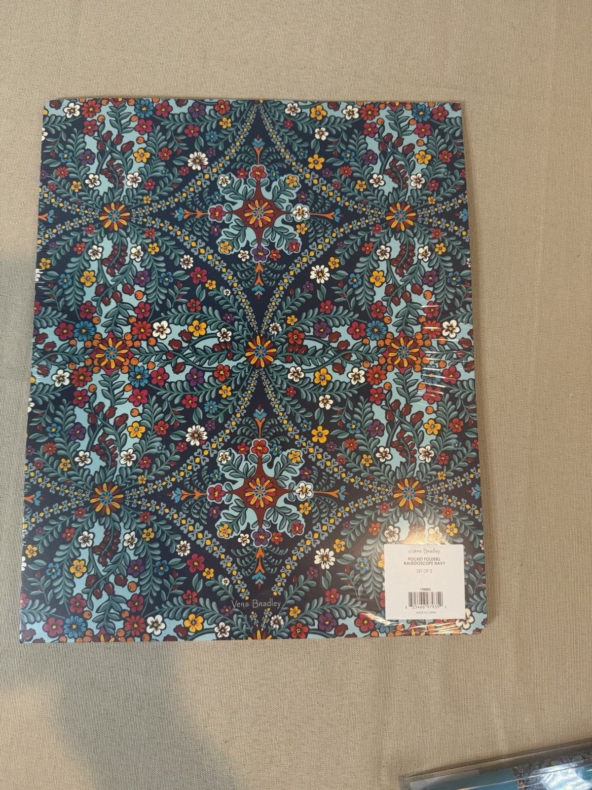 Vera Bradley Kaleidoscope Navy Stationery Notebook Folders Pens Pouch Staples