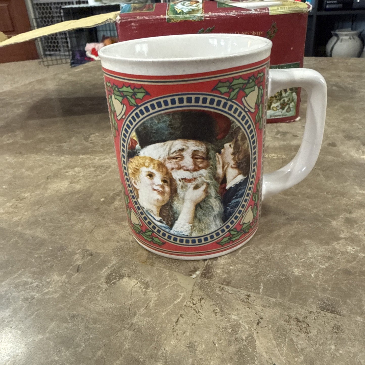 1987 Enesco The Gifted Line John Grossman Santa St Nicholas Mugs Set of 4 Box