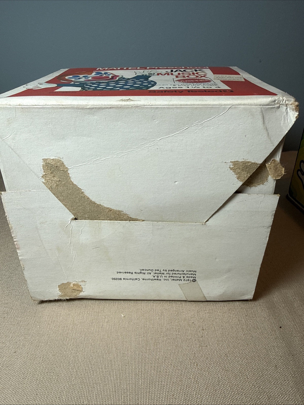 Vintage Rare In Box 1972 Mattel Jack In The Music Box WORKS Nose Wear
