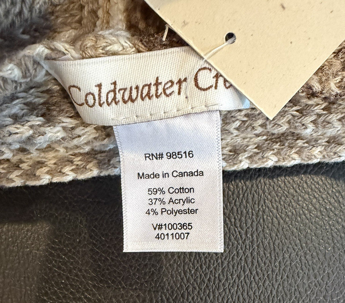 Coldwater Creek Ridgeline Scarf Gloves Gift Set Neutral Knit Boxed New Womens