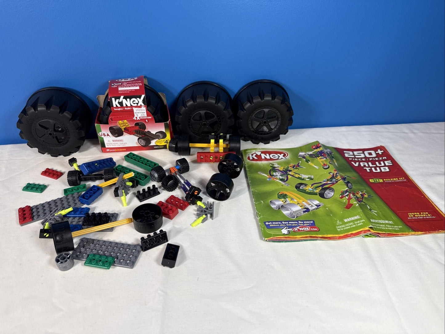 KNEX Random Mixed Replacement Parts Racers Wheels Instructions Bulk Building Lot