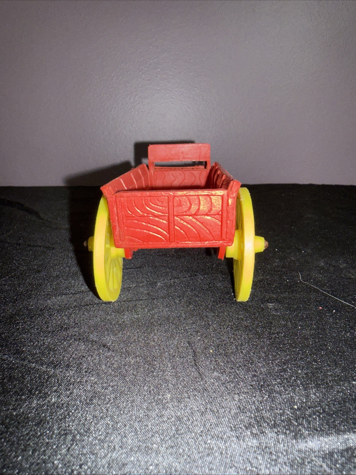 Vintage Auburn Rubber Farm Wagon Toy Red Yellow Wheels