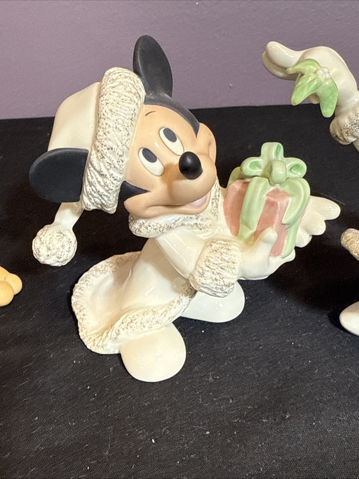 Lenox Disney Figurines Set Mickey Minnie Pluto Holiday 24K Gold No Box No COA