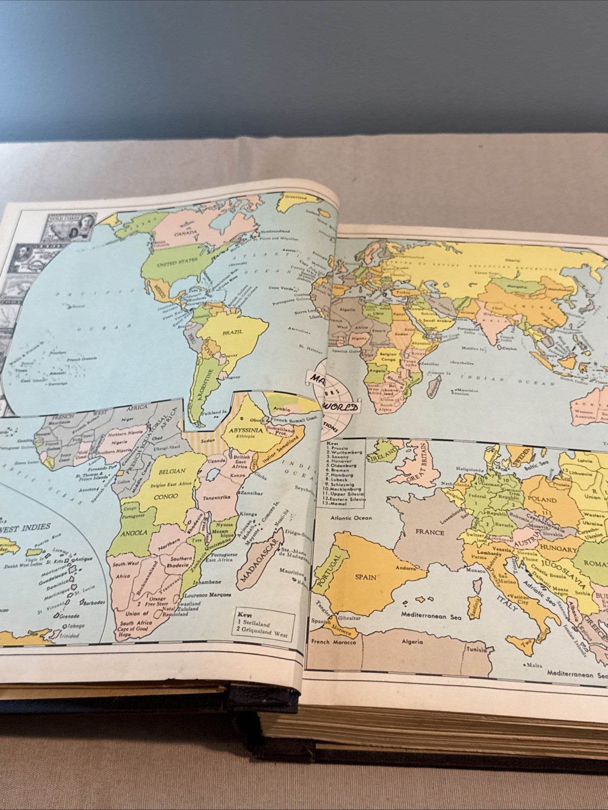 Worldwide Stamp Album Collection Comprehensive Many Stamps Canceled Mint Vintage