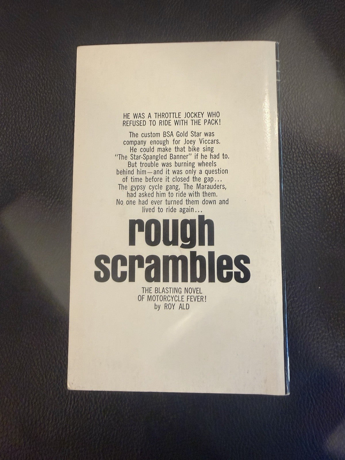 Rough Scrambles Roy Ald 1968 Bantam Paperback Vintage Motorcycle Pulp Novel