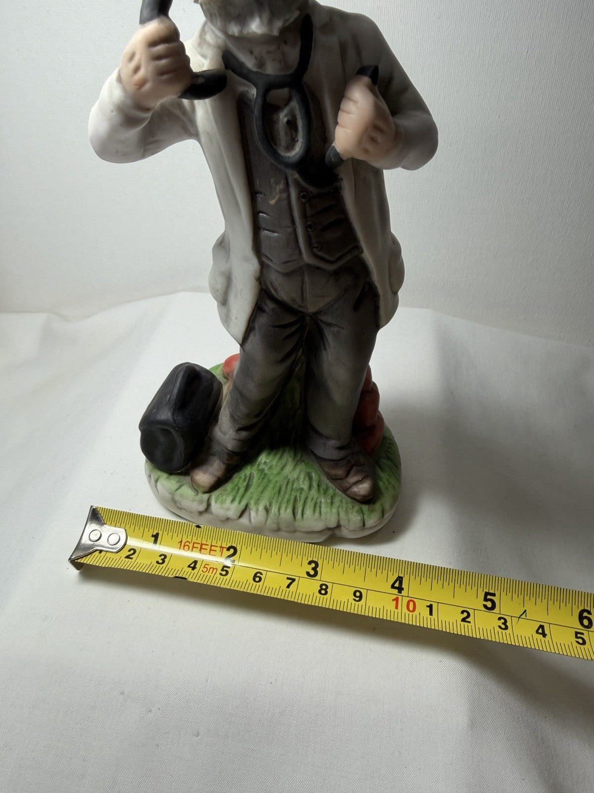 Vintage Country Doctor Ceramic Figurine Traveling Physician House Call
