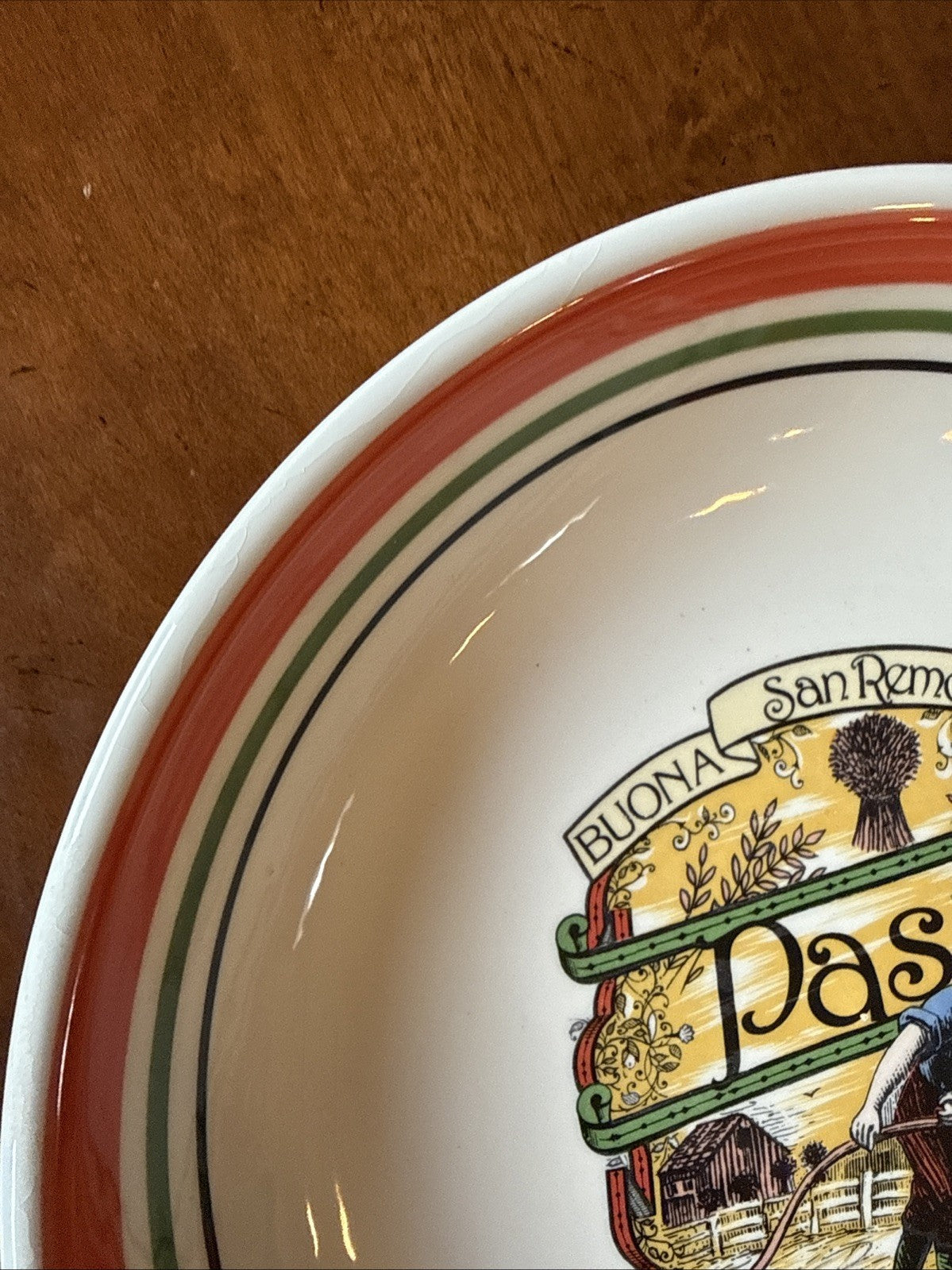 Vintage Buona San Remo Italia Pasta Serving Bowl Made In Italy Himark