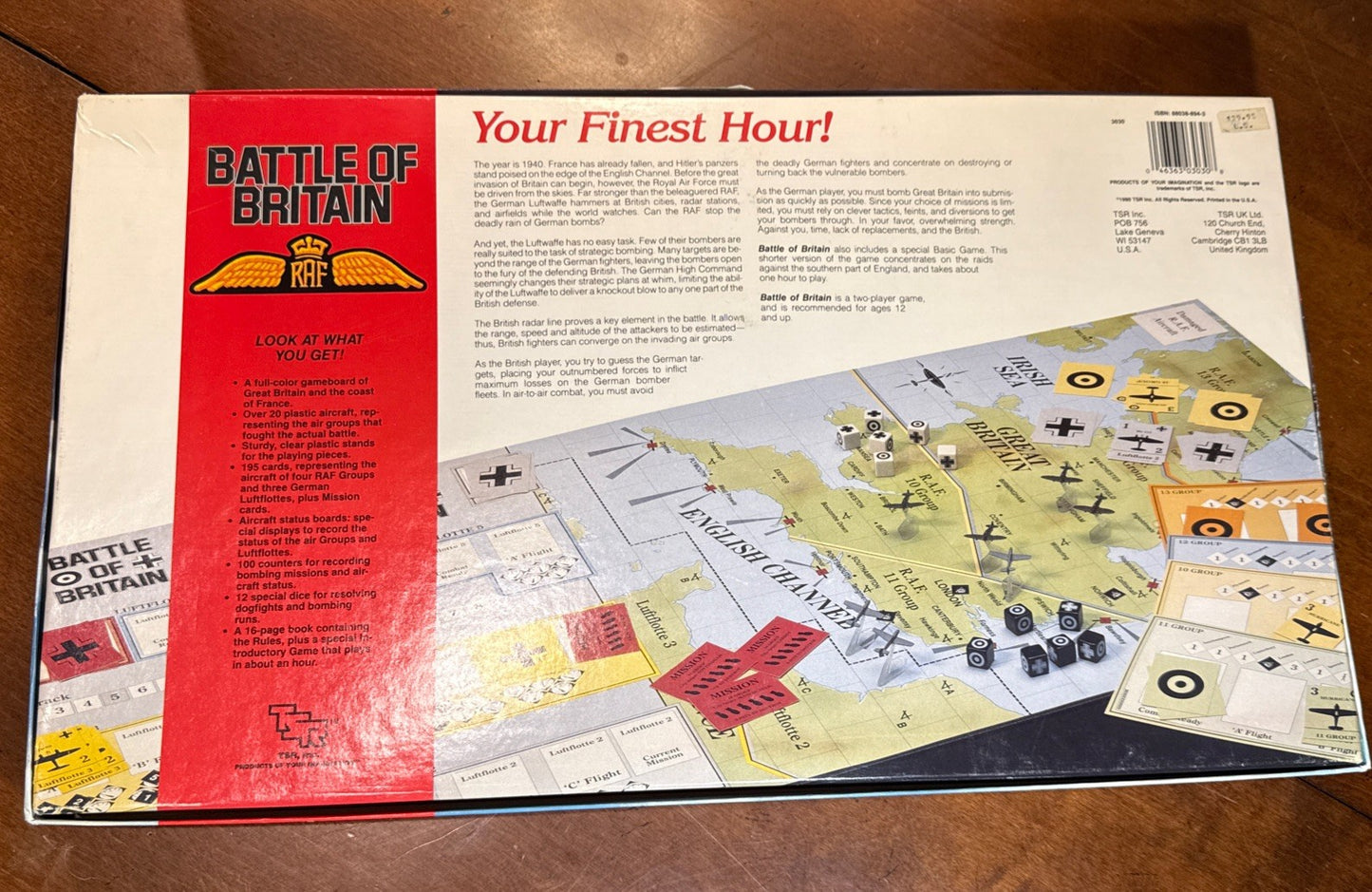 Vintage TSR Battle of Britain Board Game 1990 Nearly Complete