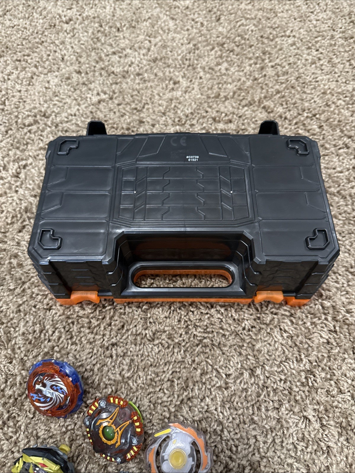 Beyblade Lot 100 Plus Assorted Parts Launchers Stadium Pieces Storage Box