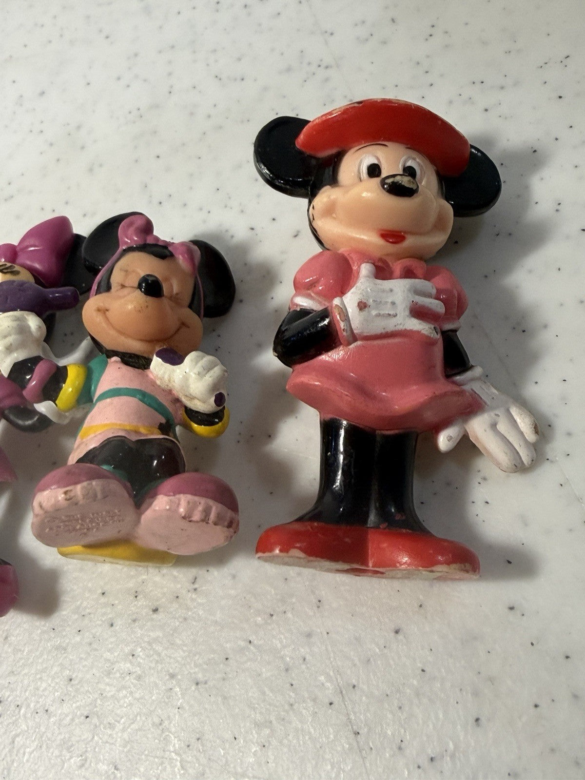 Disney Minnie Mouse Red Dress Figure Lot of 4 Vintage PVC Cake Topper Toy Set