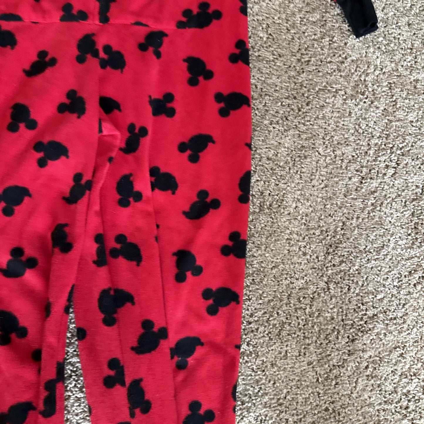 Disney Mickey Mouse Pajamas Fleece One Piece Footed Zip Women Medium