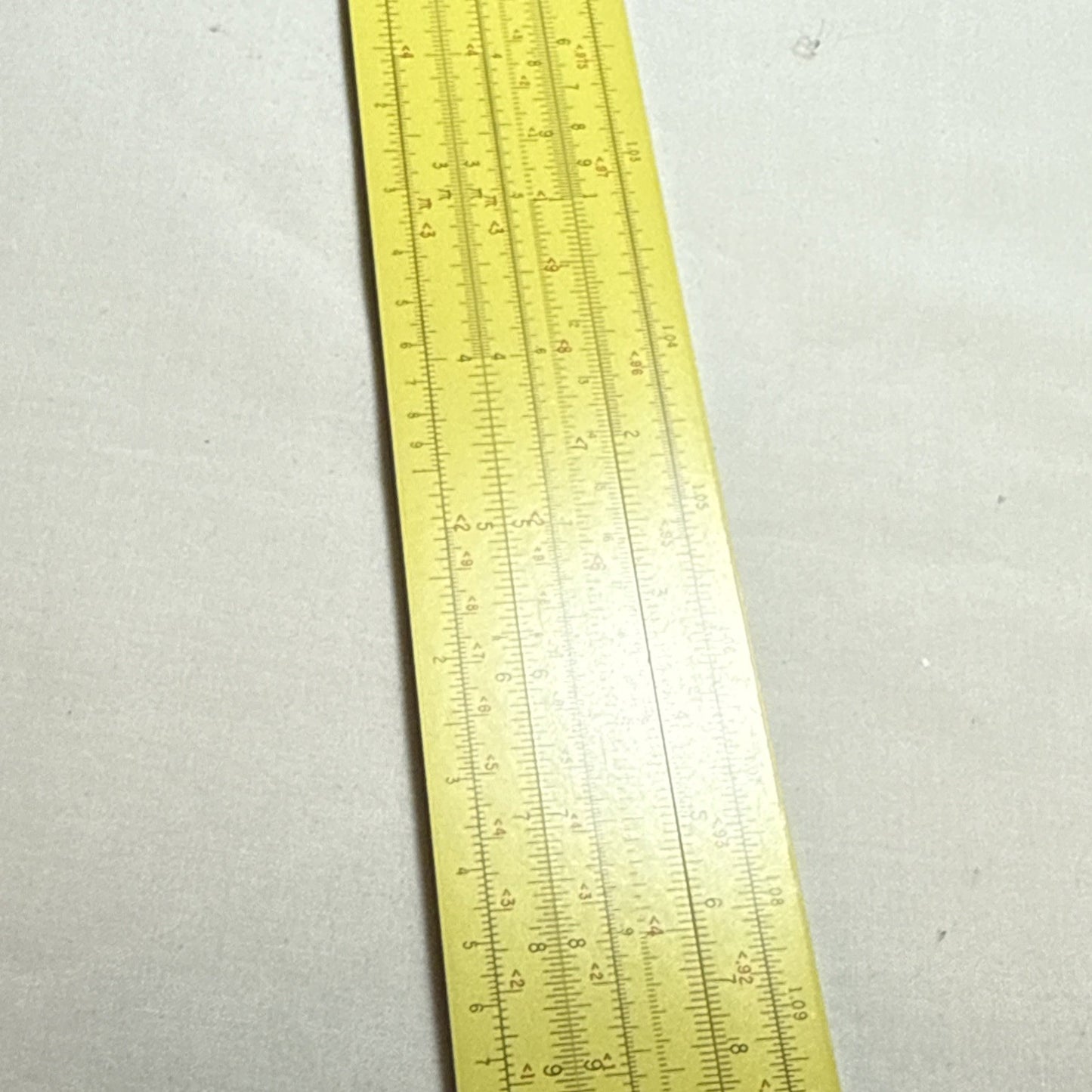 Vintage Pickett 12 Inch Metal Slide Rule Eye Saver Yellow Embossed Leather Case
