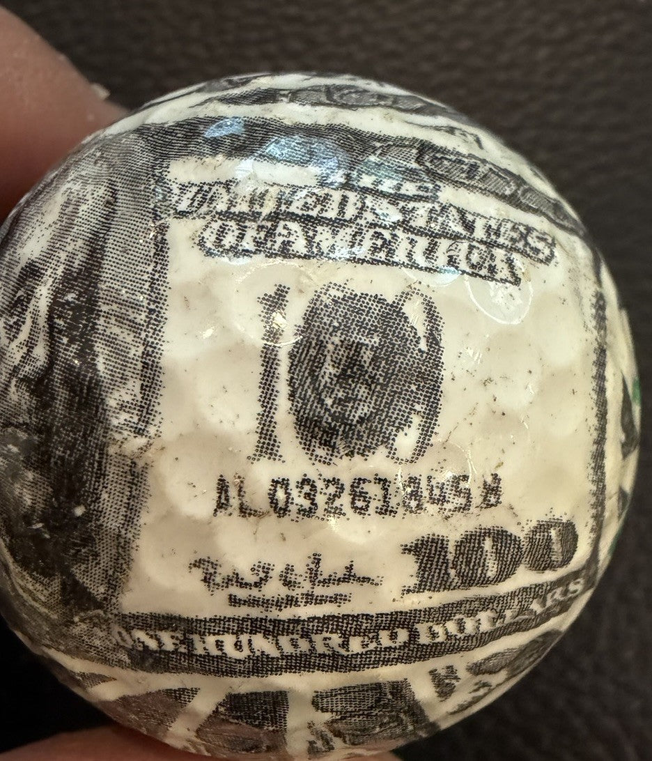 Novelty Golf Balls Lot 26 Soccer 100 Dollar Bill Printed Designs Fun Gift Mix