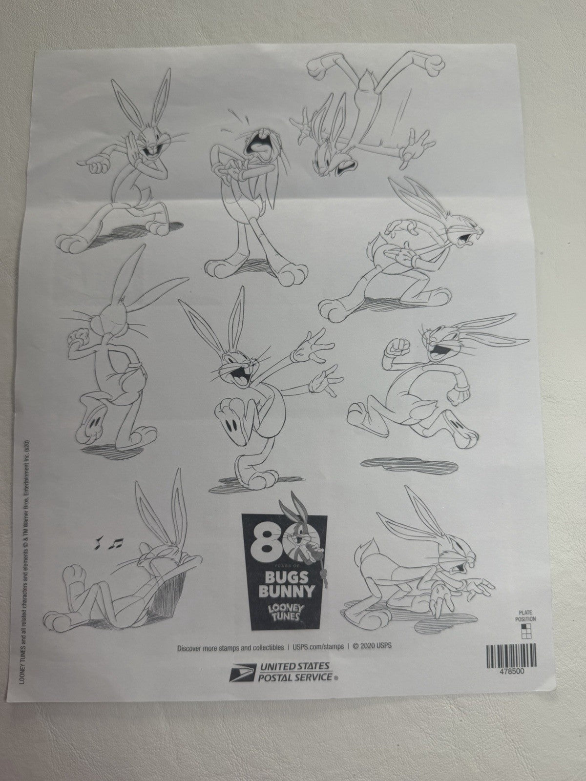 USPS Character Forever Stamp Lot Bugs Bunny Sesame Street Disney Pixar Stamps