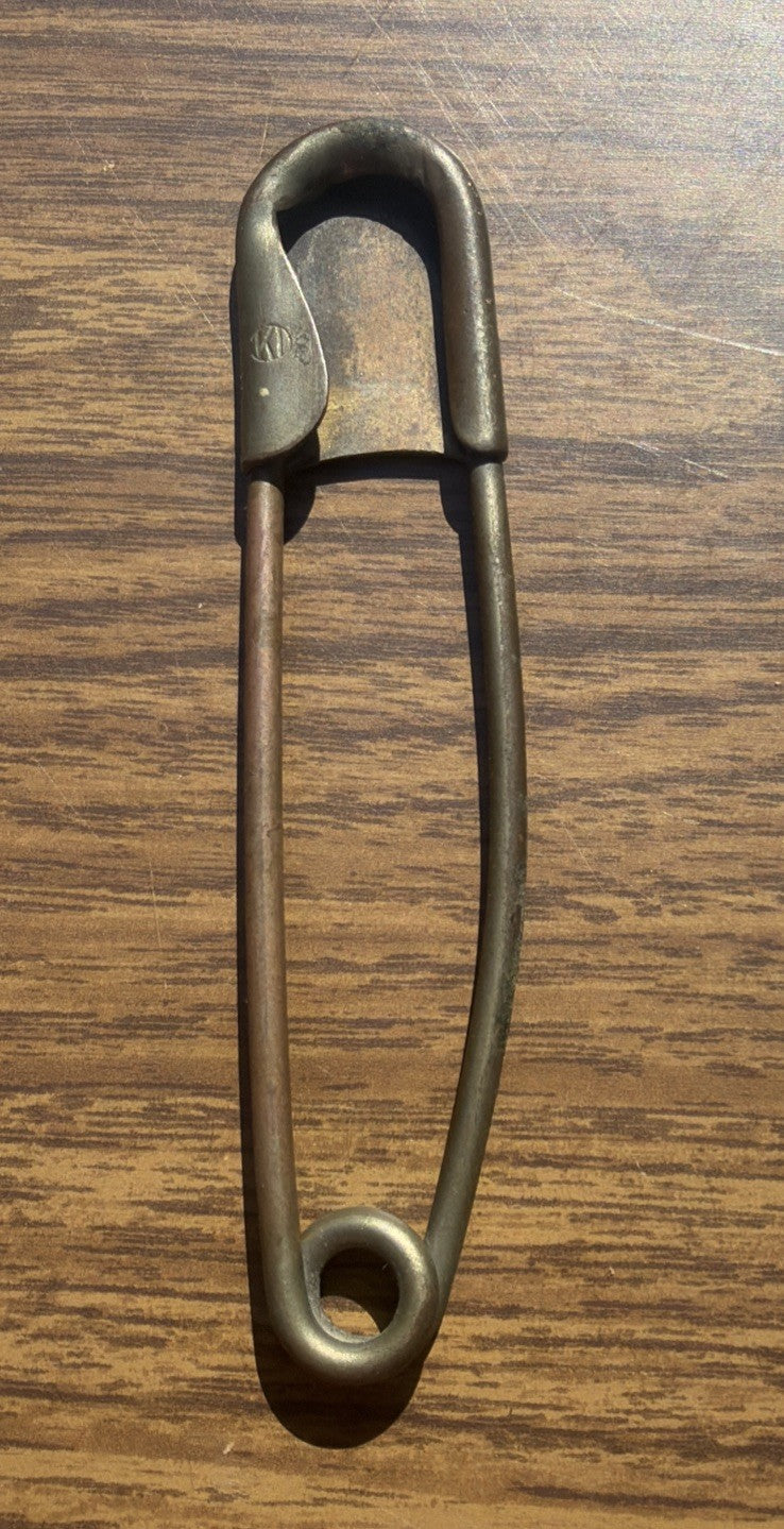 Vintage Oversize 5" Brass Safety Pin Scuba Military Utility Pin Large