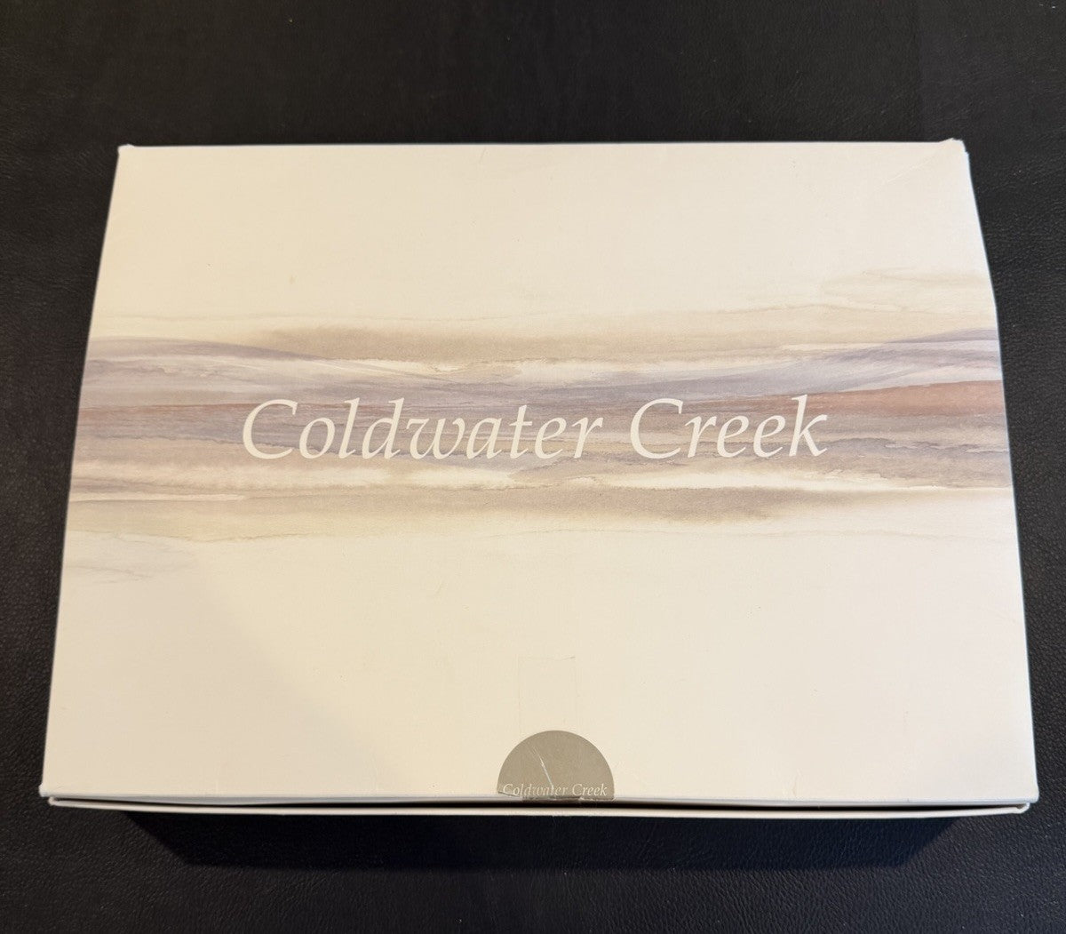 Coldwater Creek Ridgeline Scarf Gloves Gift Set Neutral Knit Boxed New Womens