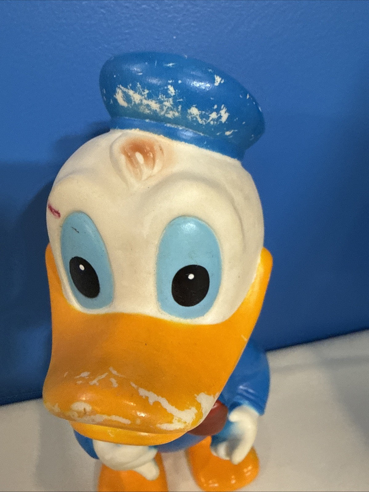 Vintage Walt Disney Donald Duck Vinyl Squeaker Toy Japan 8.5 Inch Figure