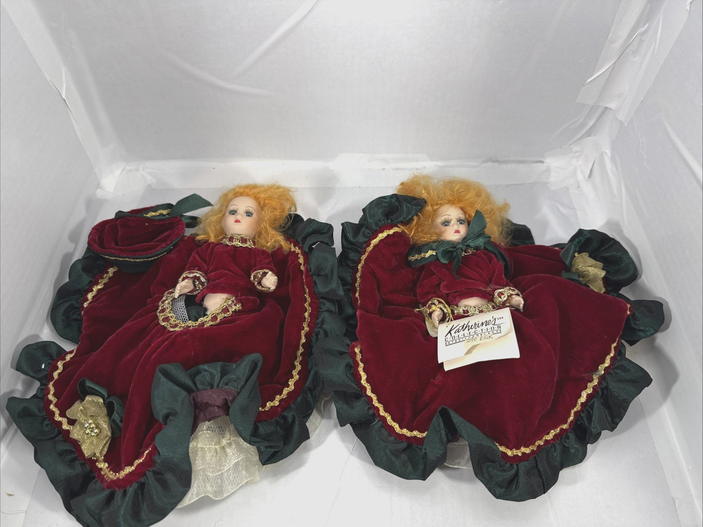 Katherines Collection Wayne Kleski Christmas Dolls Velvet Pair NWT